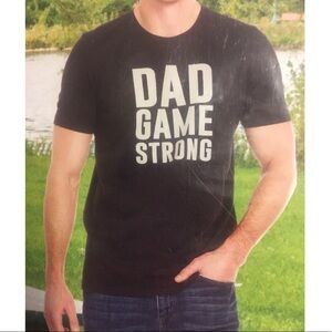 Graphic T-Shirt Dad Game Strong Black Adult Small